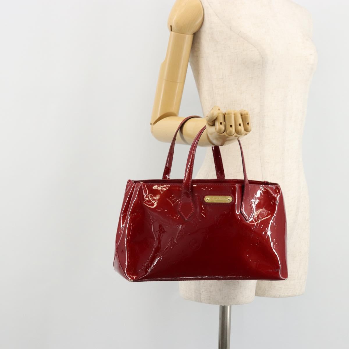 LOUIS VUITTON Monogram Vernis Wilshire PM Bag Pomme D'amour M93642 Auth 177153