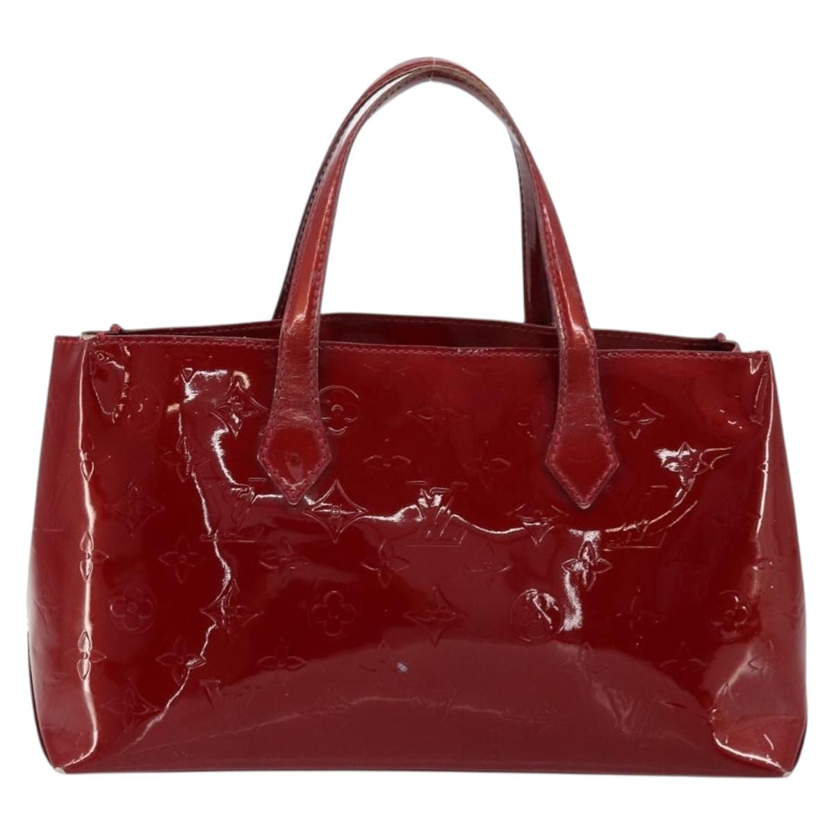 LOUIS VUITTON Monogram Vernis Wilshire PM Bag Pomme D'amour M93642 Auth 177153