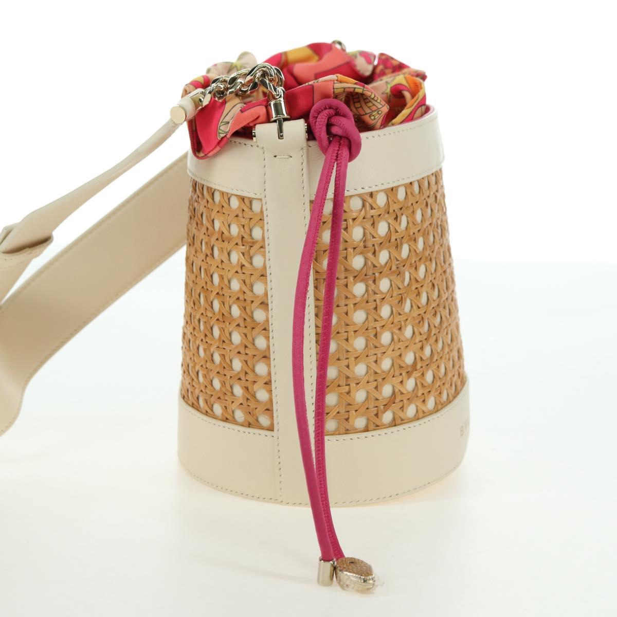 BVLGARI Serpenti Forever Shoulder Bag Raffia Beige Auth 177156SAM