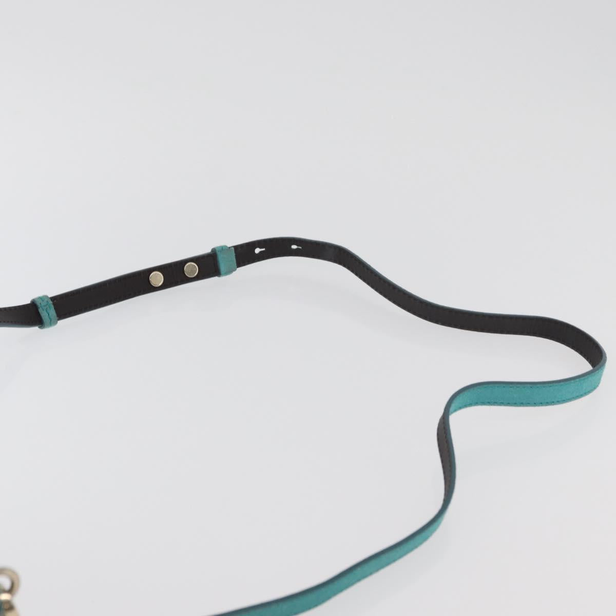 BALLY Hand Bag Suede 2way Light Blue Gold Auth 177158A