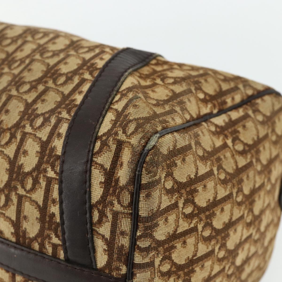 Christian Dior Trotter Canvas Boston Bag Beige Auth 177161