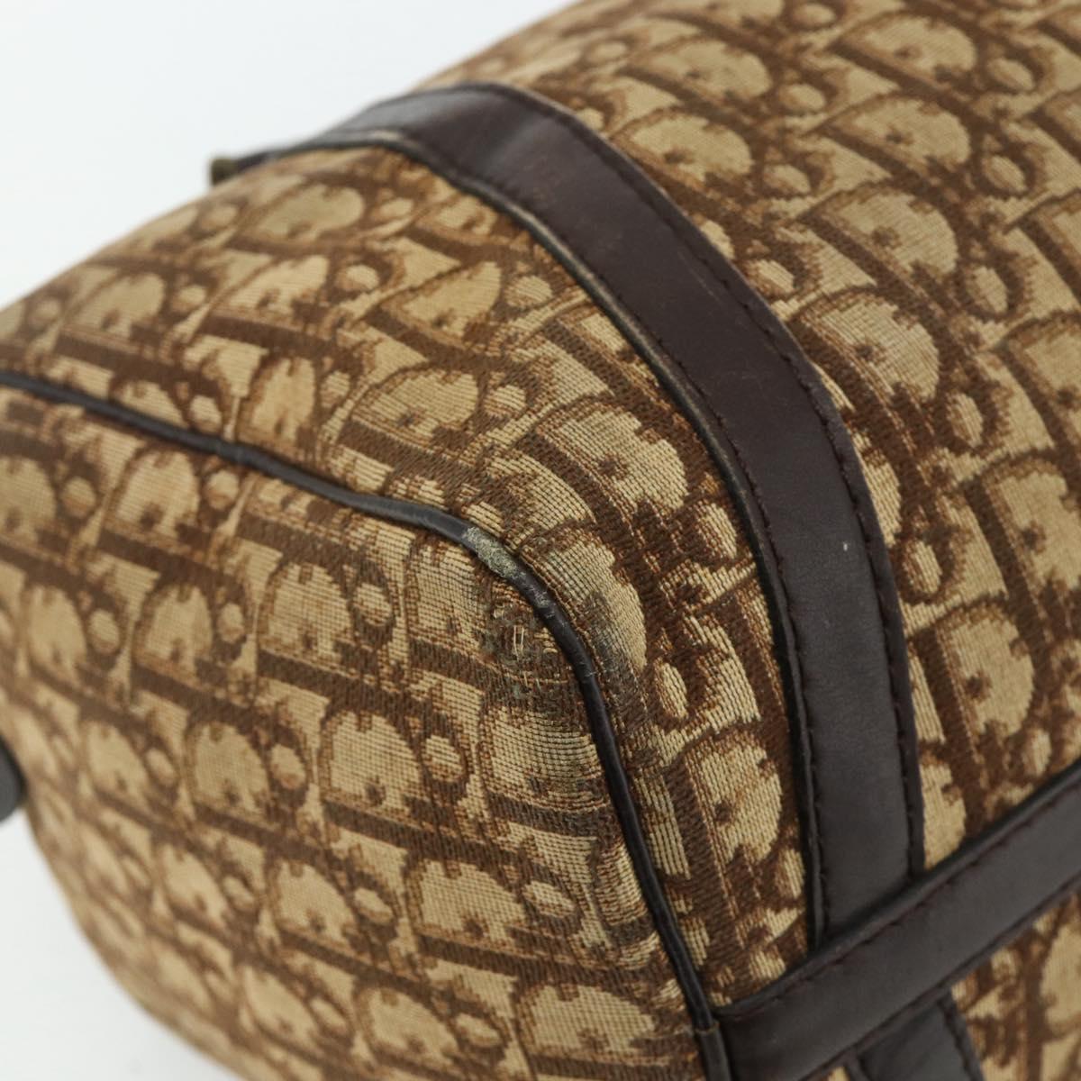 Christian Dior Trotter Canvas Boston Bag Beige Auth 177161
