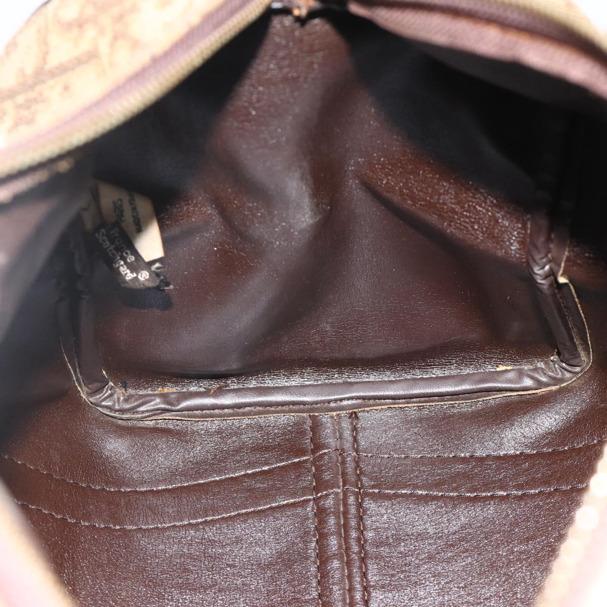Christian Dior Trotter Canvas Boston Bag Beige Auth 177161