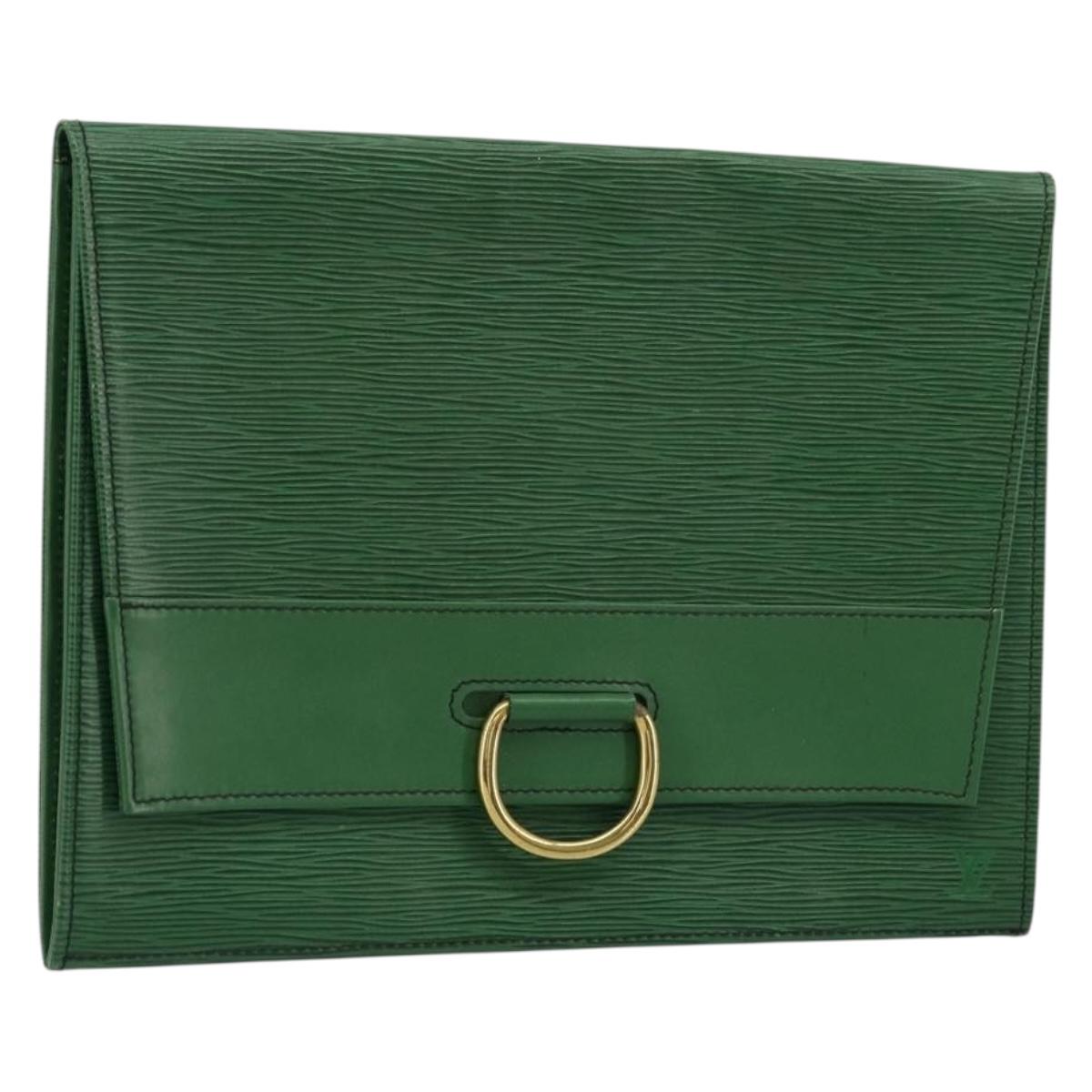 LOUIS VUITTON Epi Jena Clutch Bag Green M52724 LV Auth 177164A