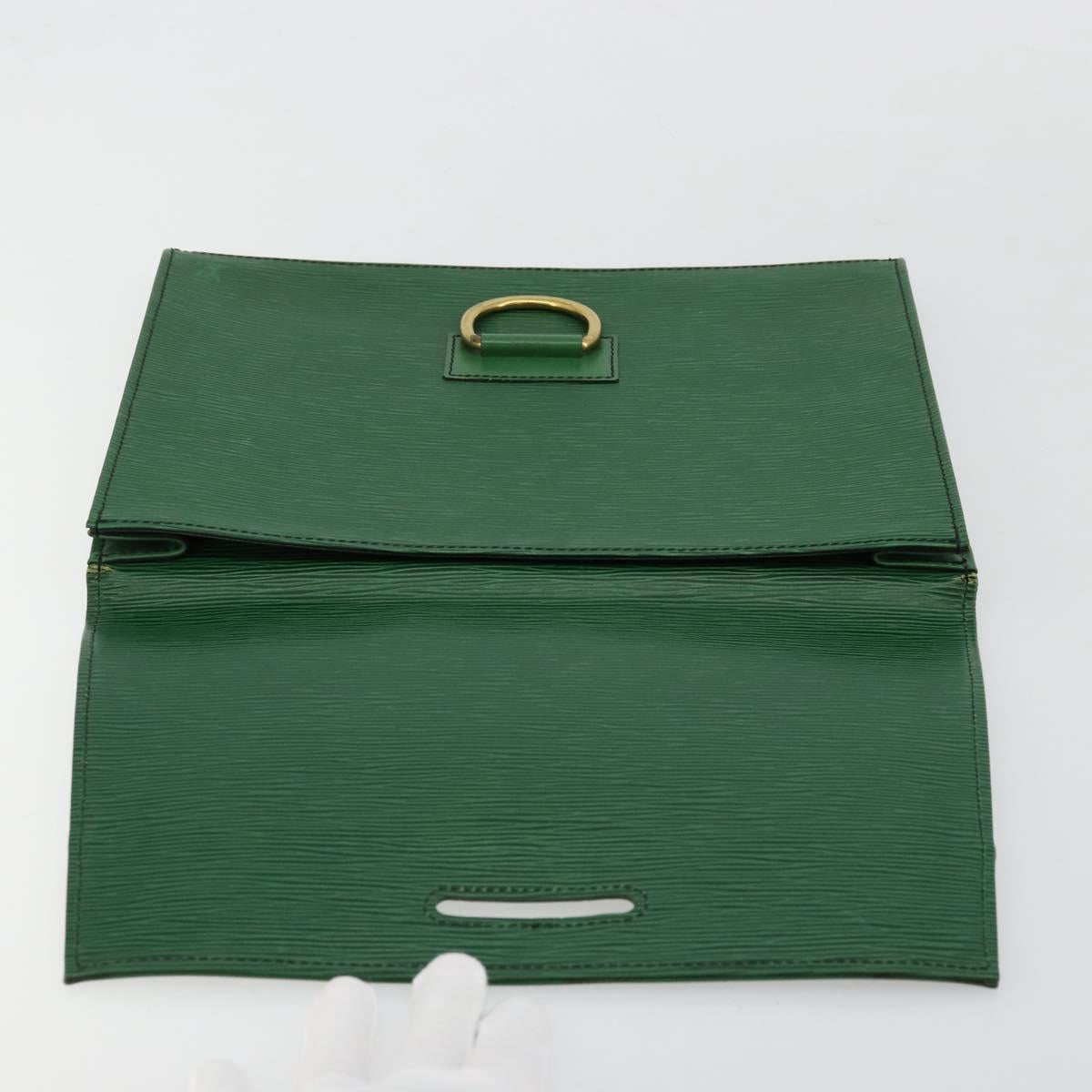 LOUIS VUITTON Epi Jena Clutch Bag Green M52724 LV Auth 177164A