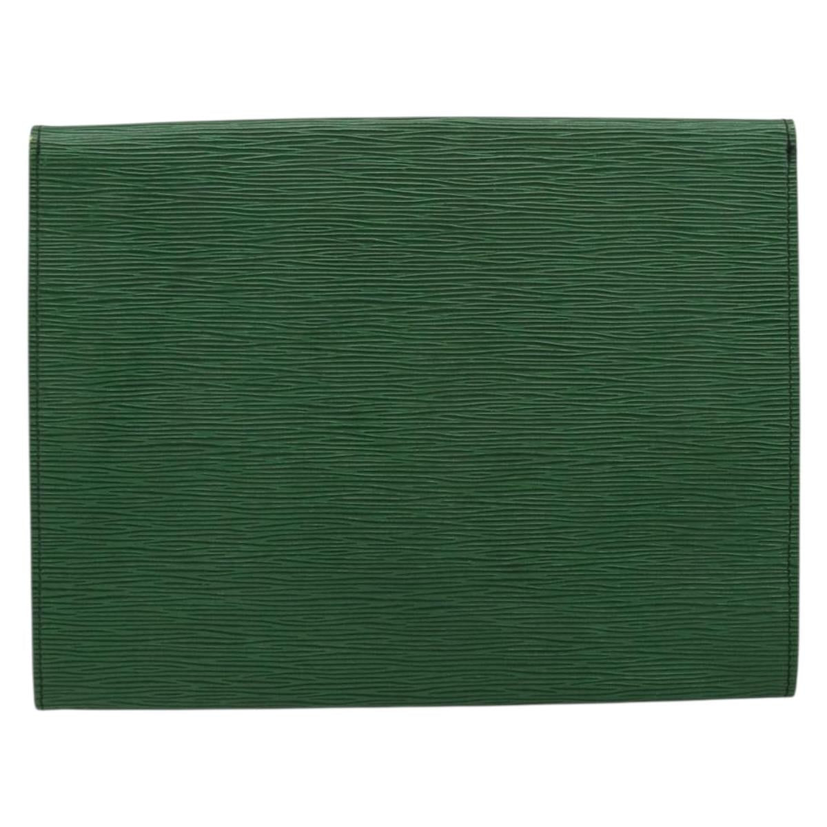 LOUIS VUITTON Epi Jena Clutch Bag Green M52724 LV Auth 177164A