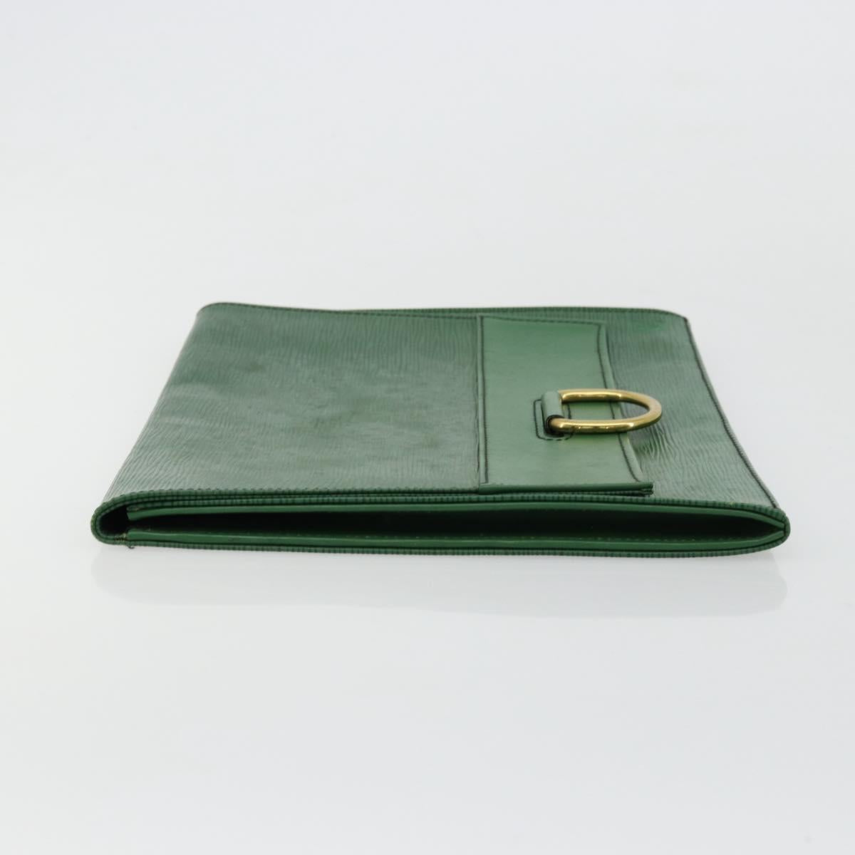 LOUIS VUITTON Epi Jena Clutch Bag Green M52724 LV Auth 177164A