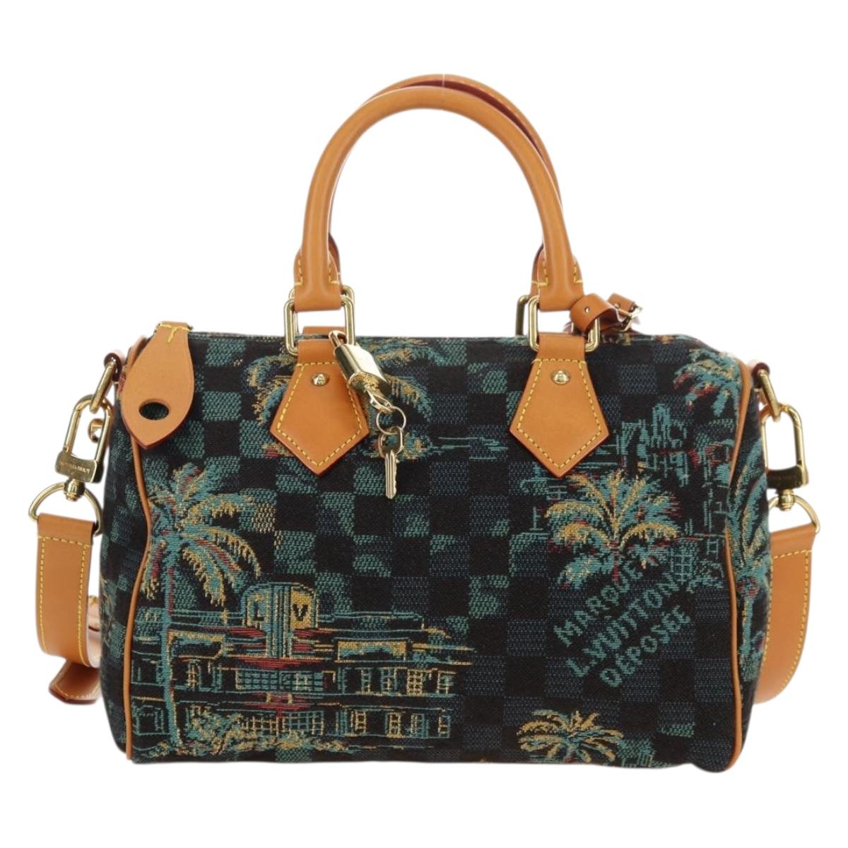 LOUIS VUITTON Damier Palm Tree Speedy Bandouliere 25 Bag N00225 LV Auth 177167SM