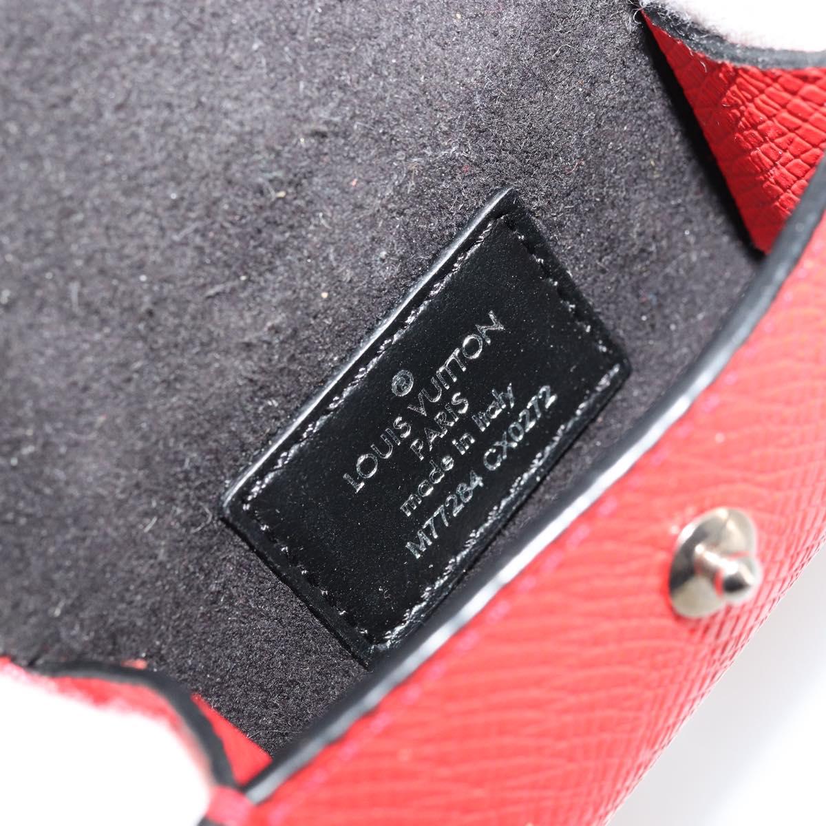 LOUIS VUITTON Tiger Lama Monogram Earphone Pouch Red M77284 LV Auth 177172A