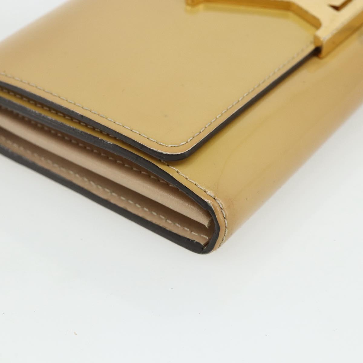 LOUIS VUITTON Vernis Portefeuille Louise Wallet Beige Dunne M61318 Auth 177174
