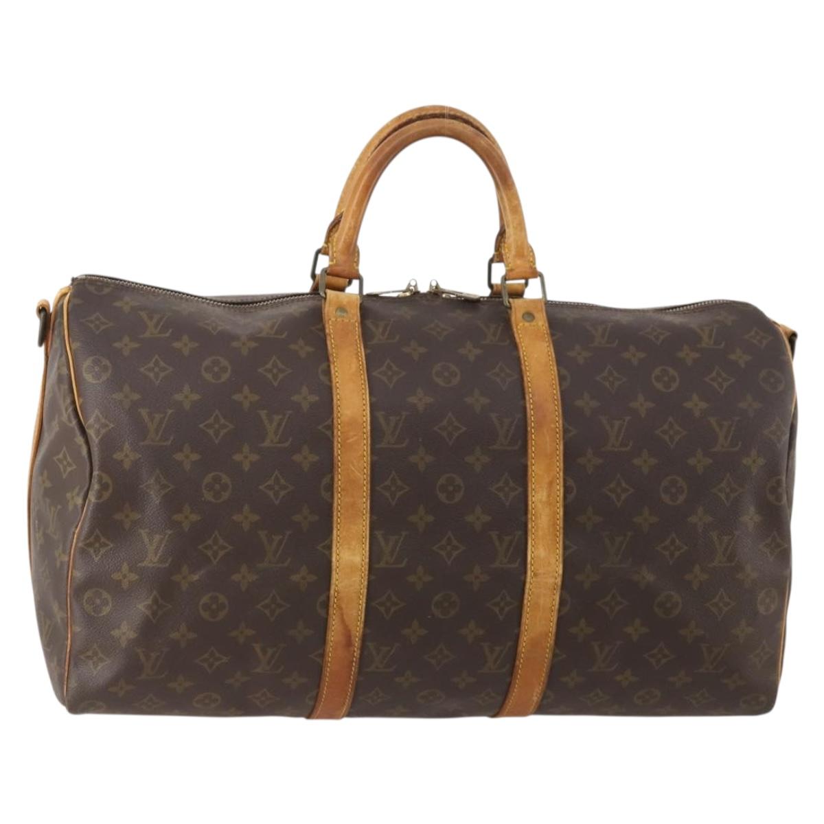LOUIS VUITTON Monogram Keepall Bandouliere 50 Boston Bag M41416 LV Auth 177183