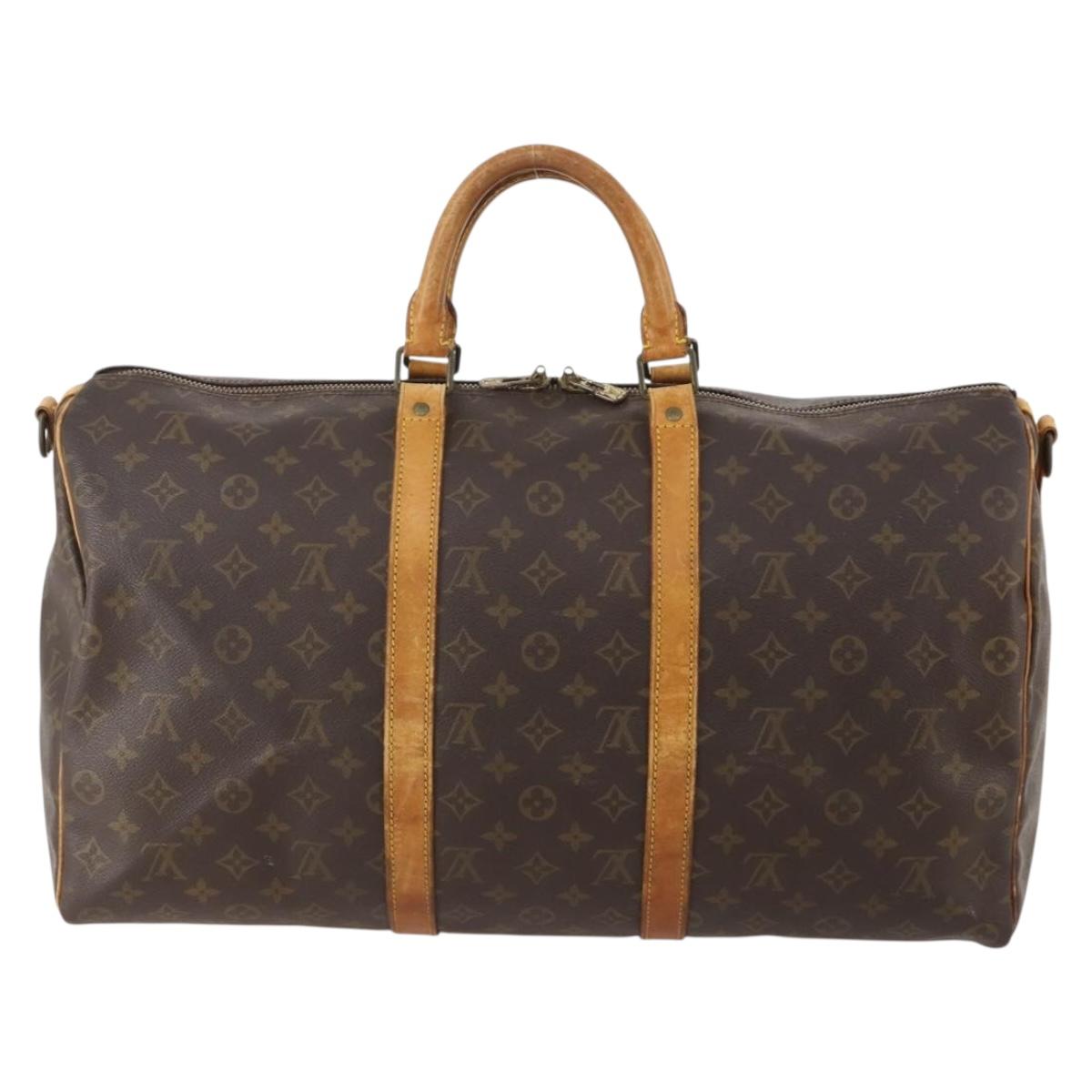LOUIS VUITTON Monogram Keepall Bandouliere 50 Boston Bag M41416 LV Auth 177183