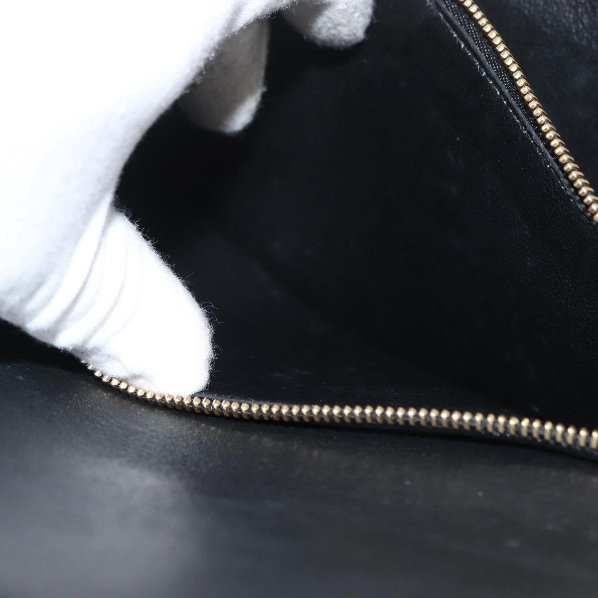Salvatore Ferragamo Gancini Shoulder Bag Leather Black Gold Auth 177194A