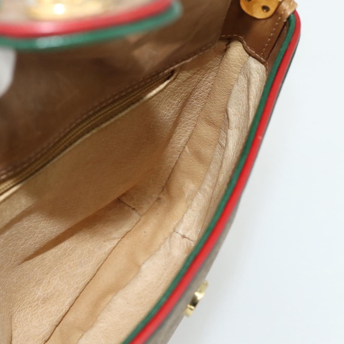 GUCCI Micro GG Supreme Shoulder Bag PVC Beige Gold Auth 177196A