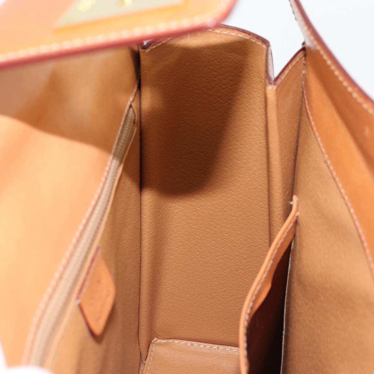 CELINE Macadam Canvas Hand Bag PVC Leather Brown Gold Auth 177206A