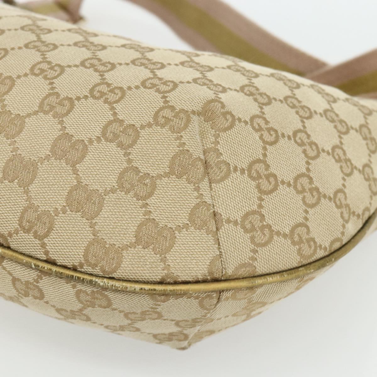 GUCCI GG Canvas Sherry Line Shoulder Bag Beige Gold 181092 Auth 177211A