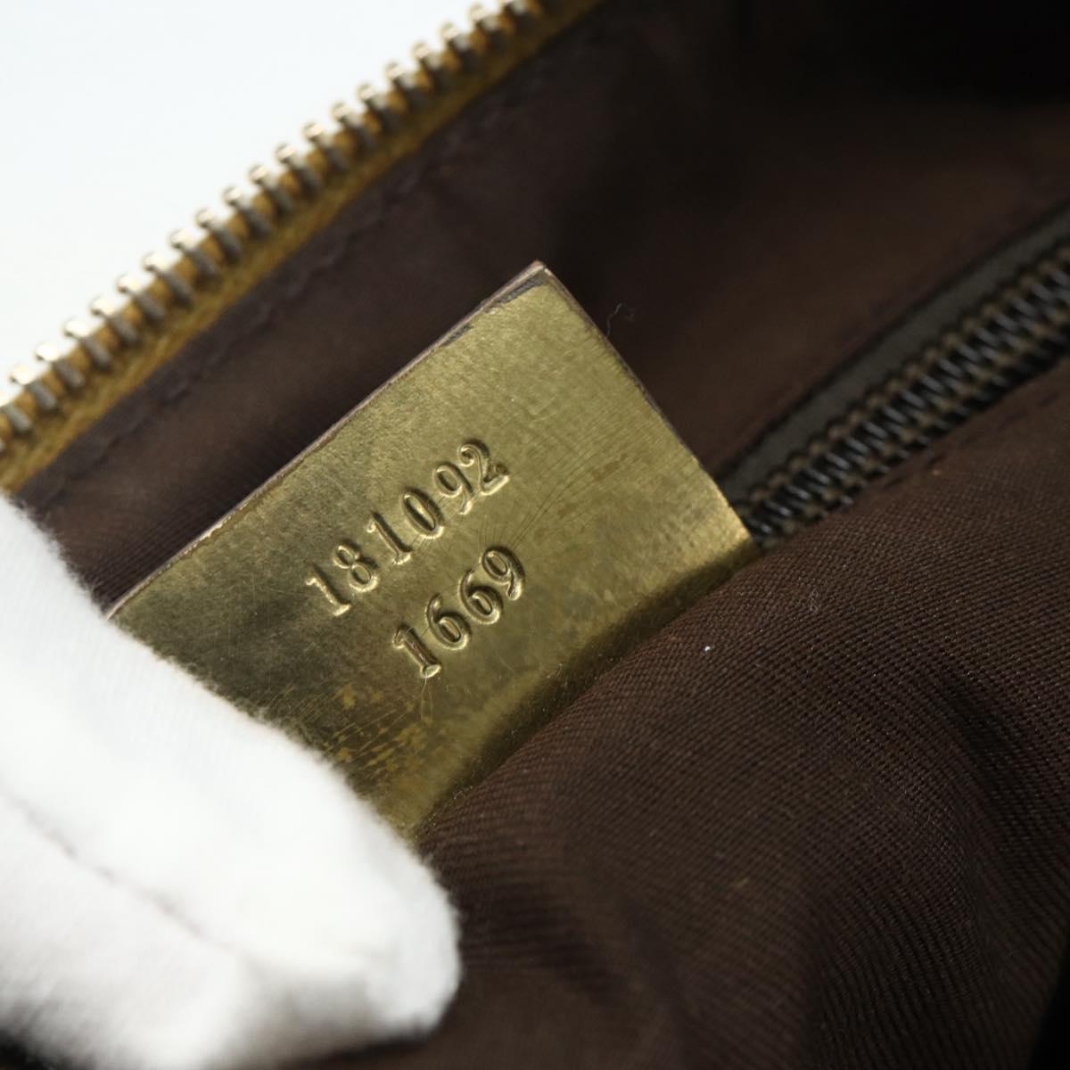 GUCCI GG Canvas Sherry Line Shoulder Bag Beige Gold 181092 Auth 177211A