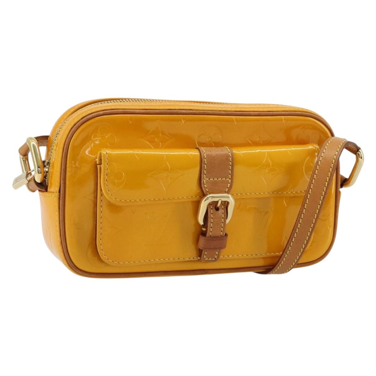 LOUIS VUITTON Monogram Vernis Christy MM Shoulder Bag Jaune M91108 Auth 177224