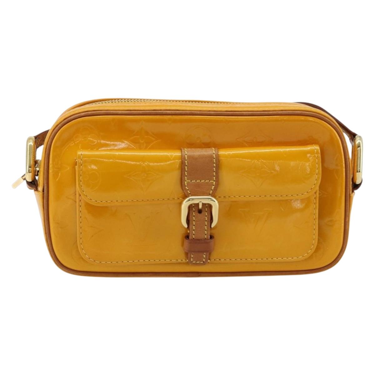 LOUIS VUITTON Monogram Vernis Christy MM Shoulder Bag Jaune M91108 Auth 177224