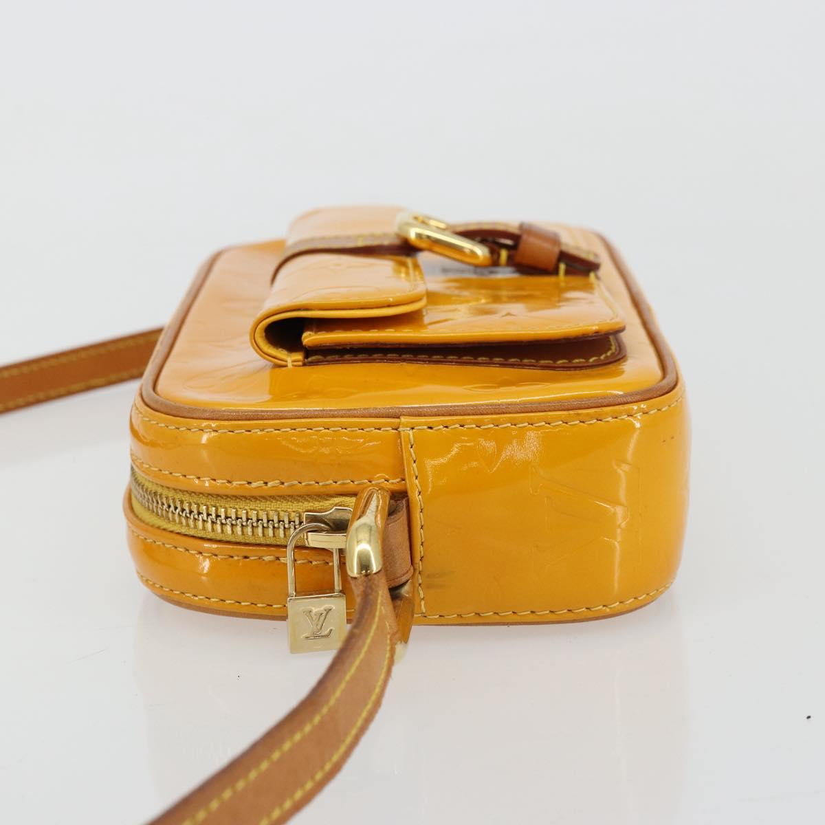 LOUIS VUITTON Monogram Vernis Christy MM Shoulder Bag Jaune M91108 Auth 177224