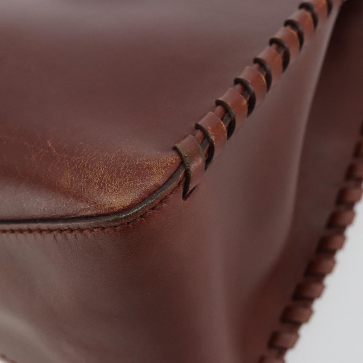 GUCCI Shoulder Bag Leather Wood Brown 106237 Auth 177226A