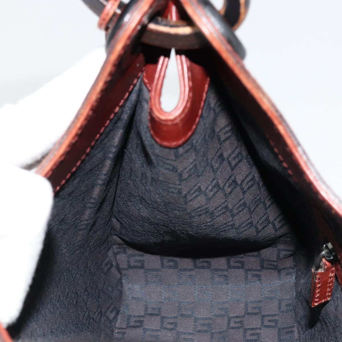 GUCCI Shoulder Bag Leather Wood Brown 106237 Auth 177226A