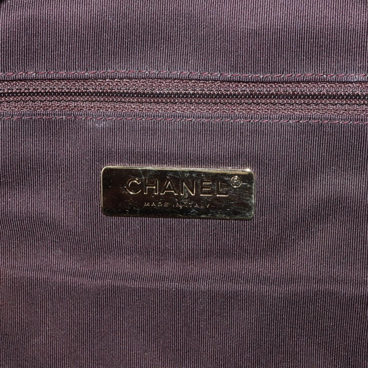 CHANEL Graphic Backpack Coated Canvas Gold CC Auth 177236SM