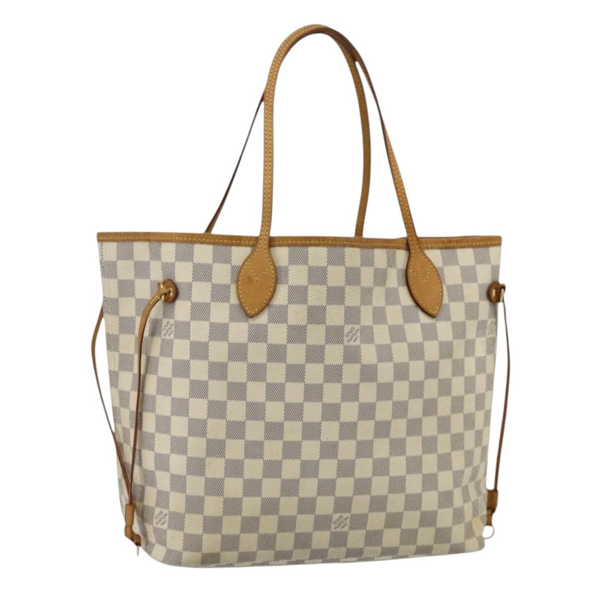 LOUIS VUITTON Damier Azur Neverfull MM Tote Bag N41605 LV Auth 177246