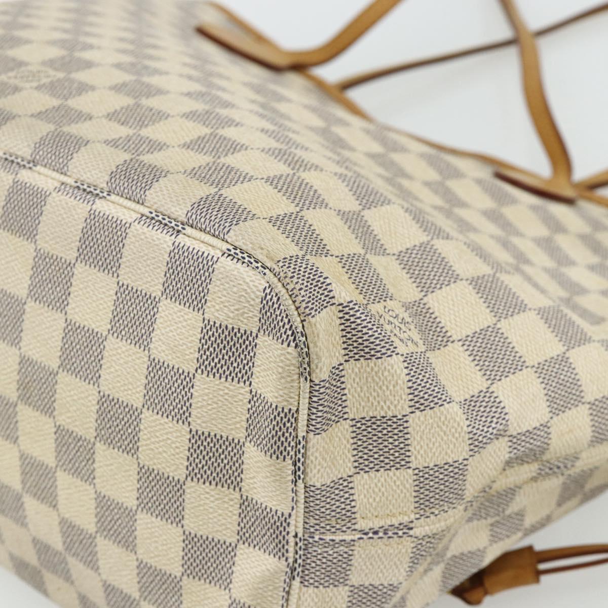 LOUIS VUITTON Damier Azur Neverfull MM Tote Bag N41605 LV Auth 177246
