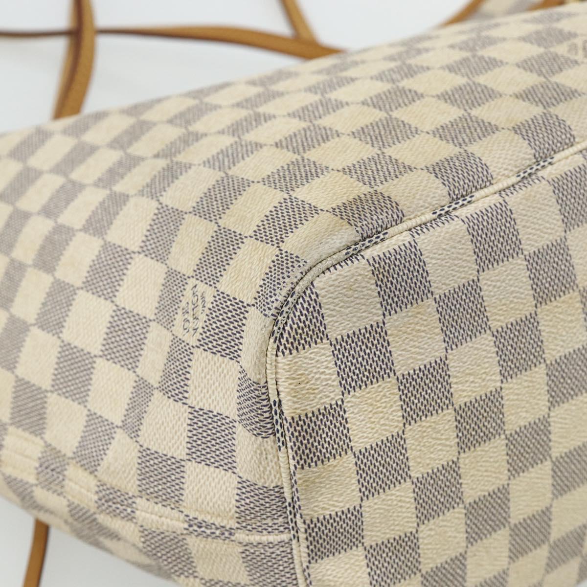 LOUIS VUITTON Damier Azur Neverfull MM Tote Bag N41605 LV Auth 177246