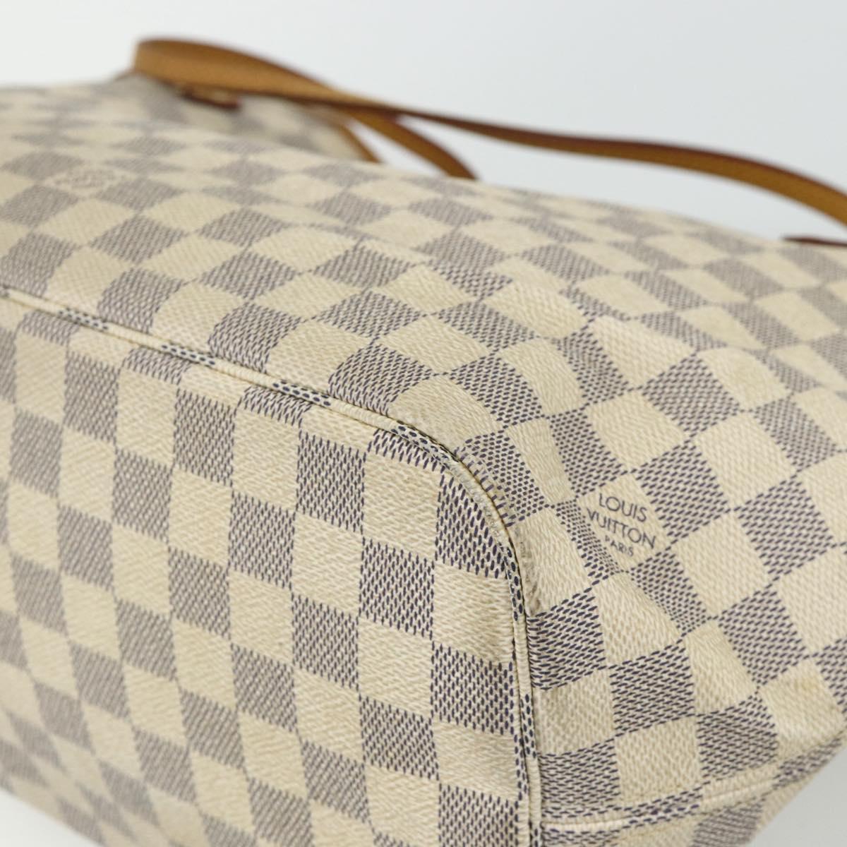 LOUIS VUITTON Damier Azur Neverfull MM Tote Bag N41605 LV Auth 177246