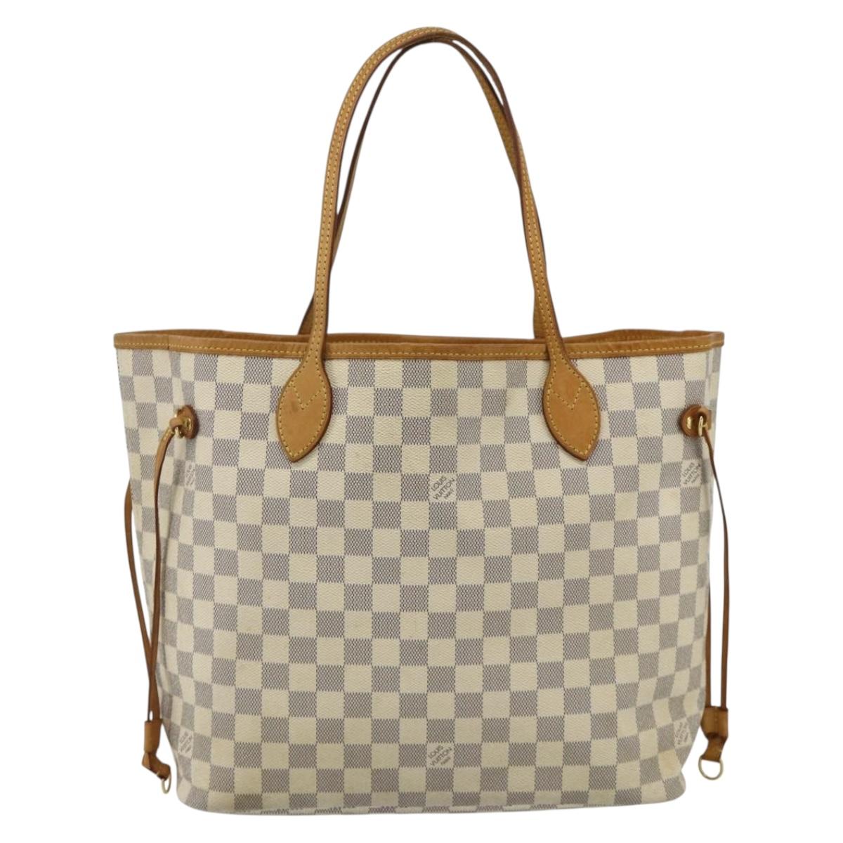 LOUIS VUITTON Damier Azur Neverfull MM Tote Bag N41605 LV Auth 177246