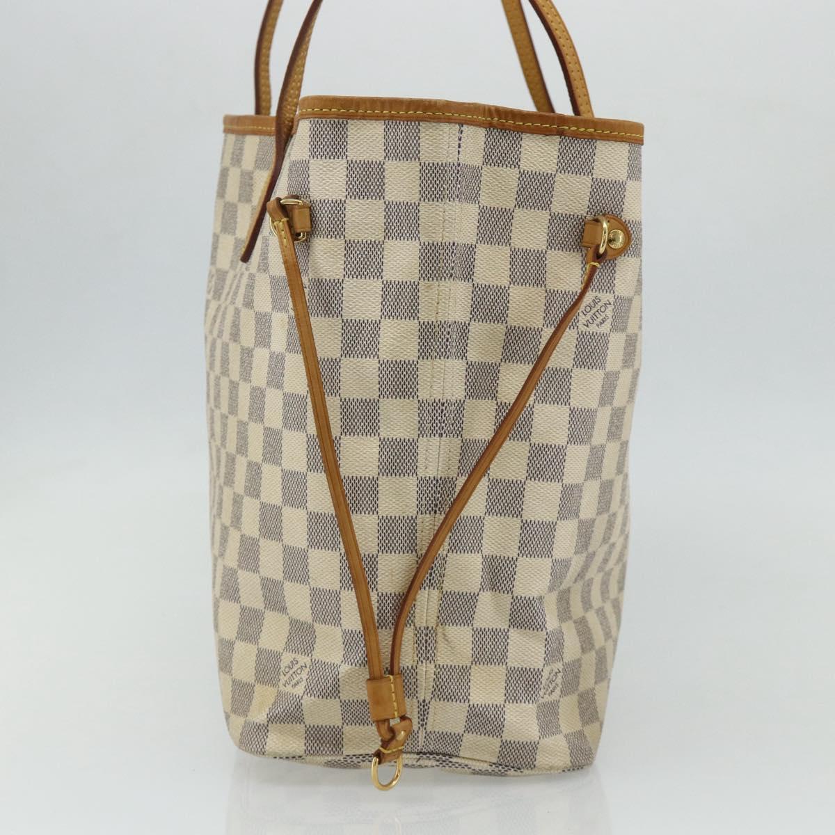 LOUIS VUITTON Damier Azur Neverfull MM Tote Bag N41605 LV Auth 177246