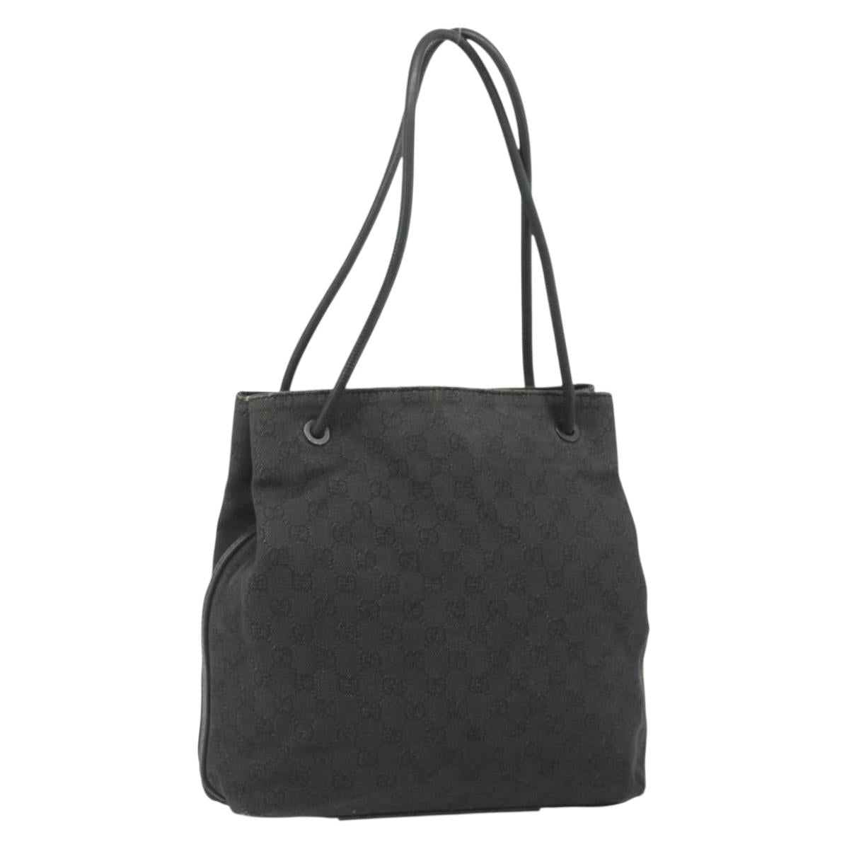 GUCCI GG Canvas Tote Bag Black 101341 Auth 177247