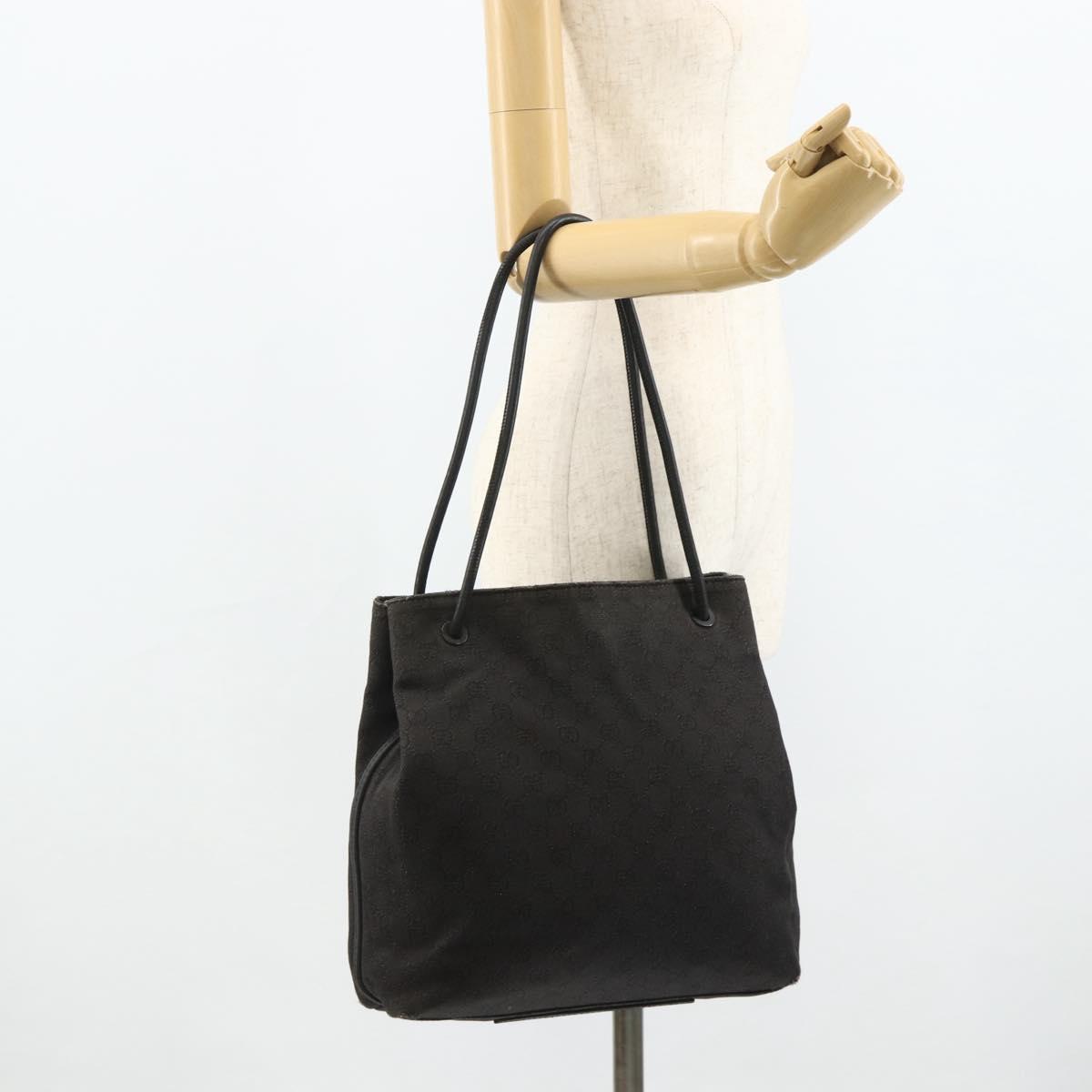 GUCCI GG Canvas Tote Bag Black 101341 Auth 177247