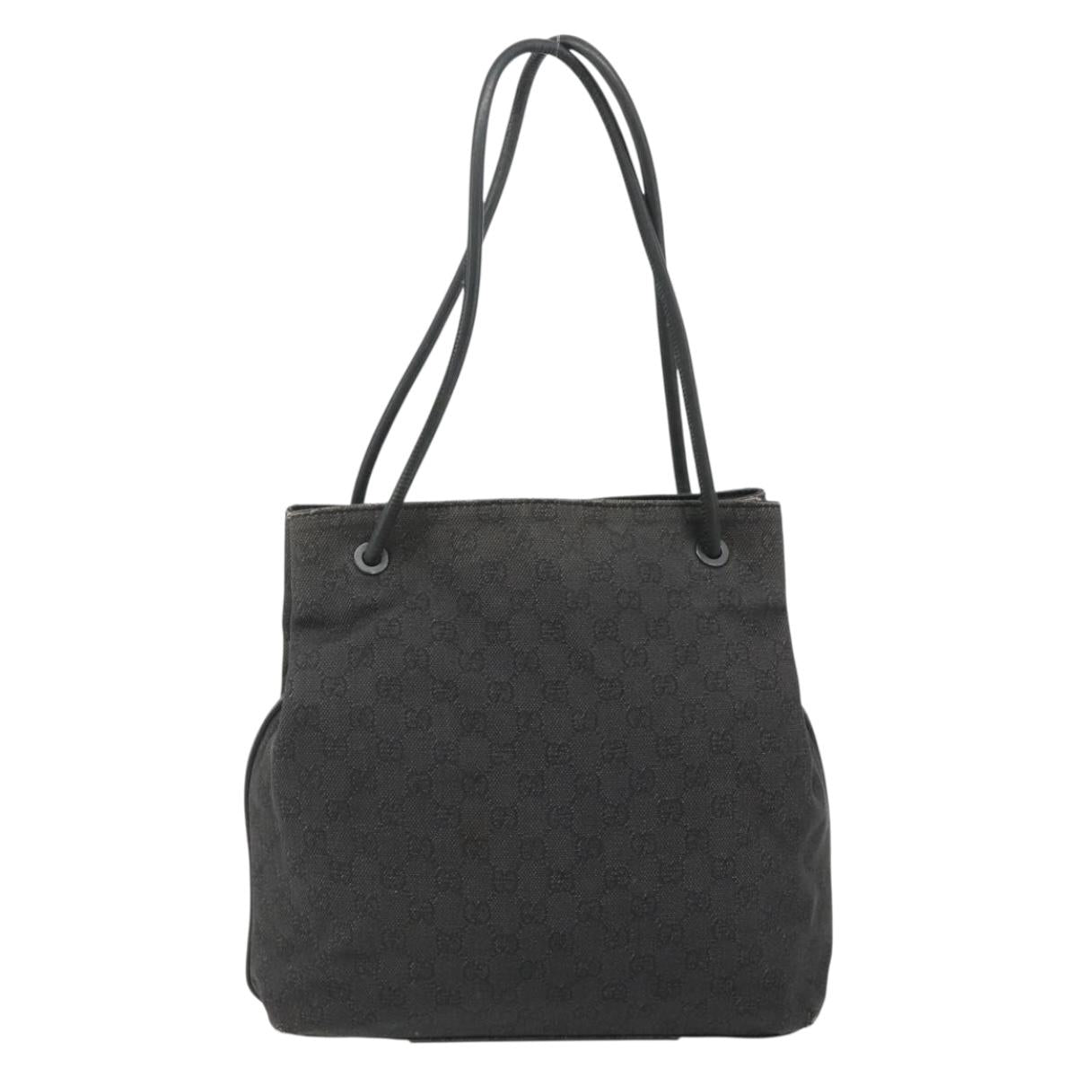 GUCCI GG Canvas Tote Bag Black 101341 Auth 177247