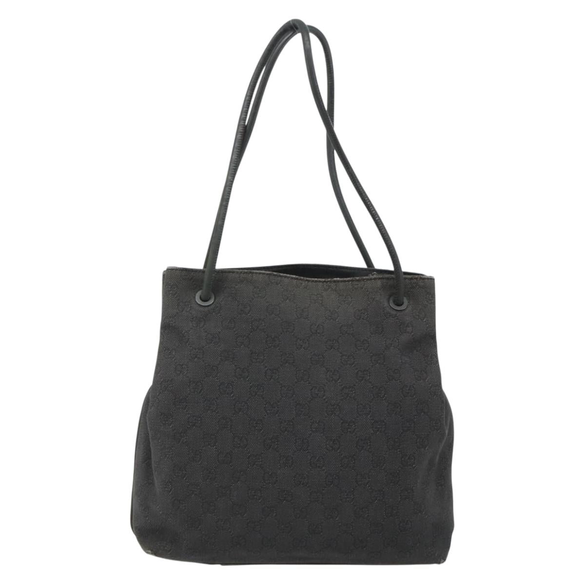 GUCCI GG Canvas Tote Bag Black 101341 Auth 177247
