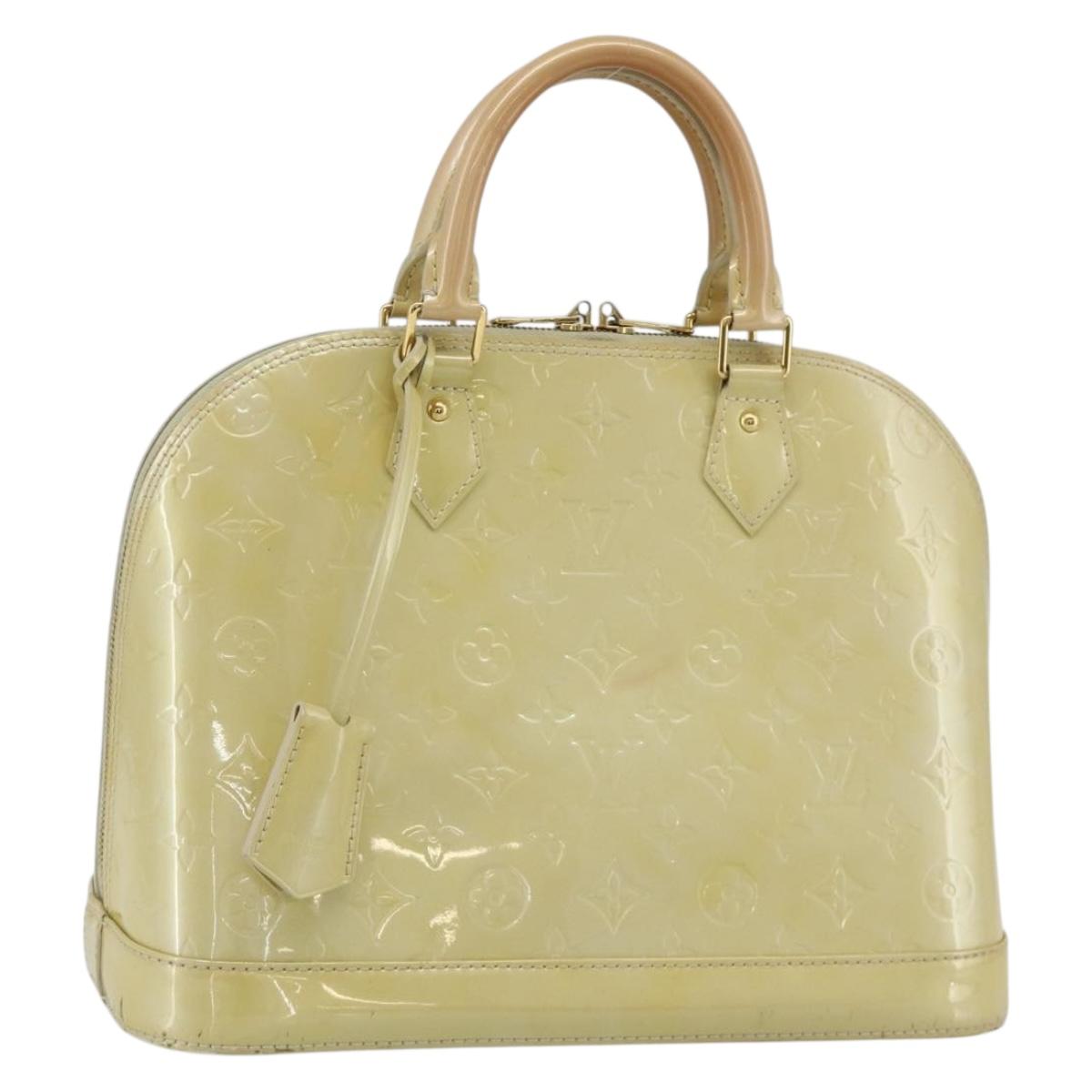 LOUIS VUITTON Monogram Vernis Alma PM Hand Bag 2way Beige M90170 LV Auth 177260
