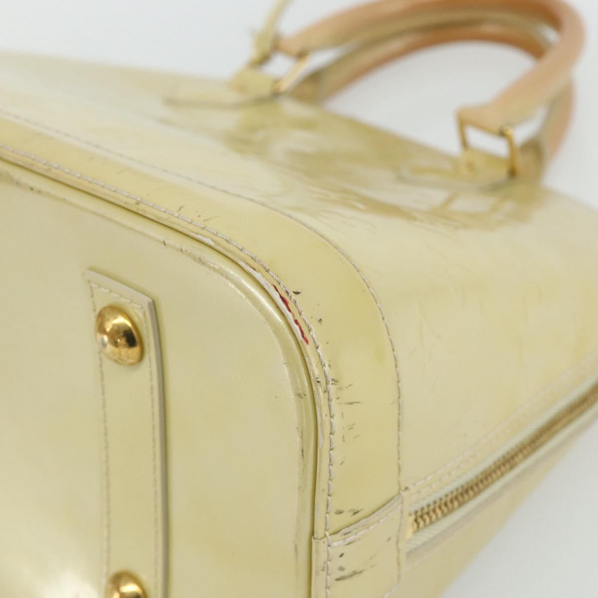 LOUIS VUITTON Monogram Vernis Alma PM Hand Bag 2way Beige M90170 LV Auth 177260