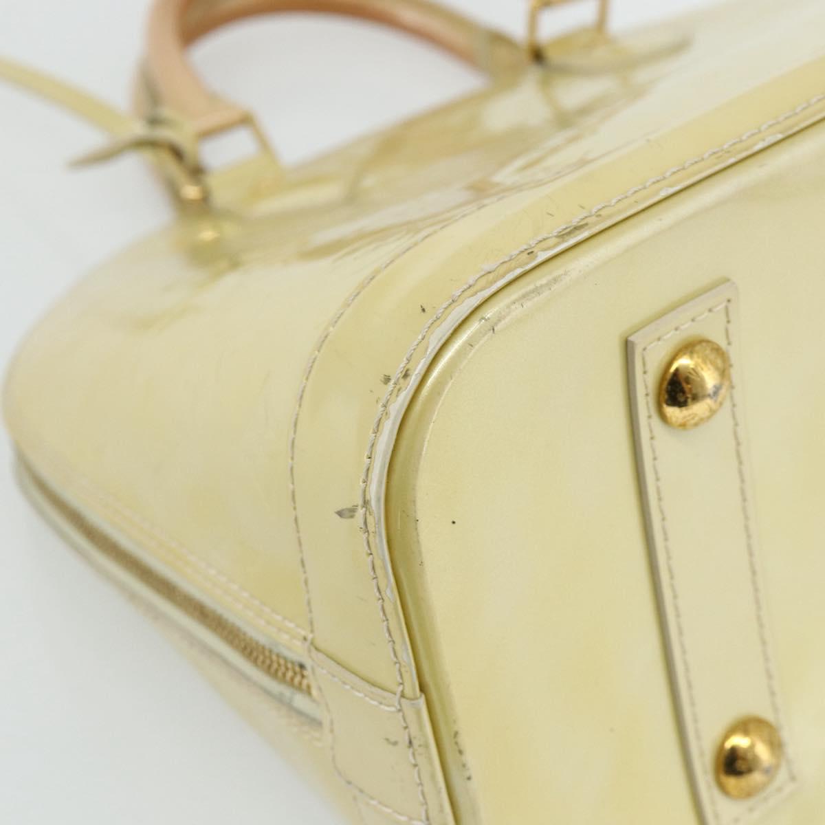 LOUIS VUITTON Monogram Vernis Alma PM Hand Bag 2way Beige M90170 LV Auth 177260