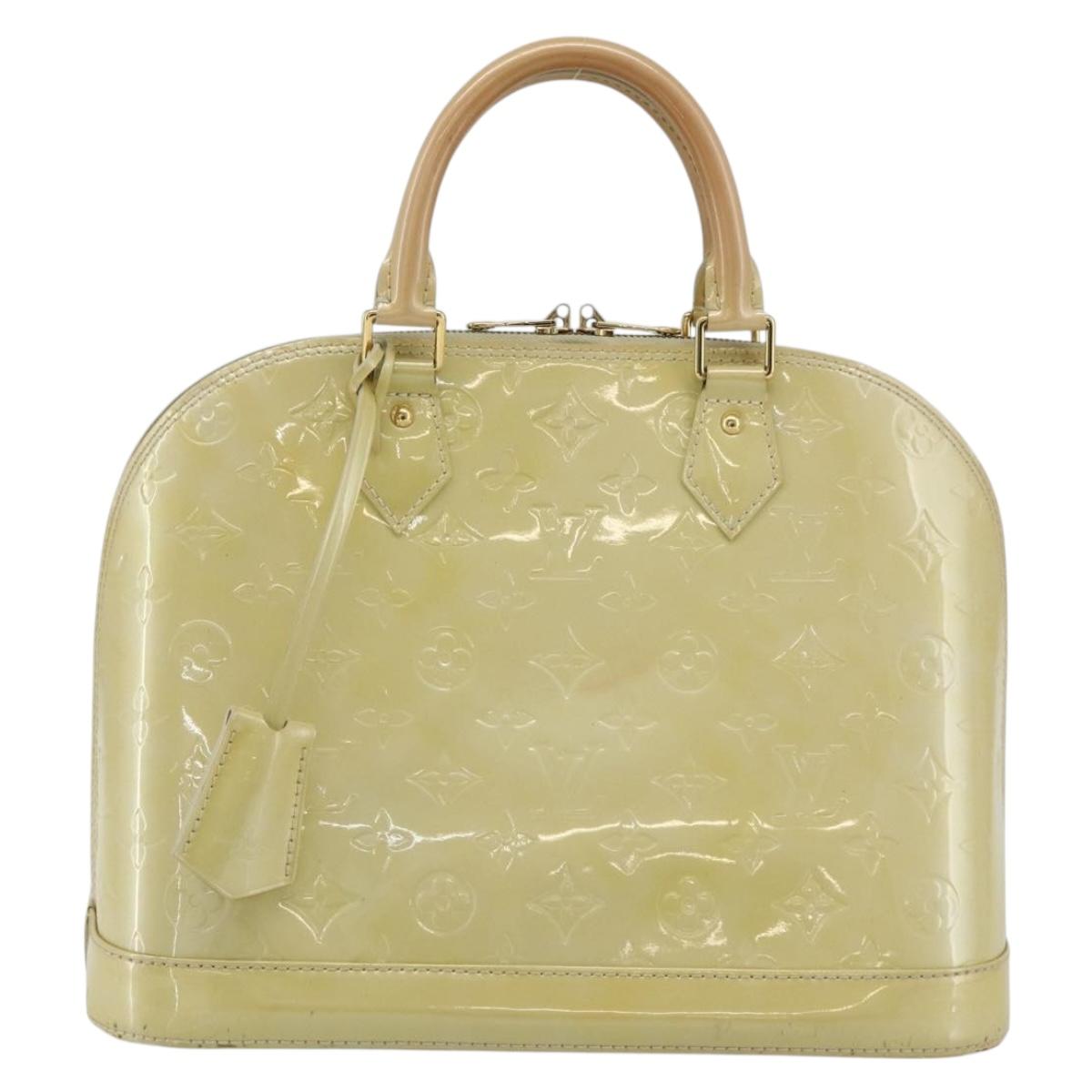 LOUIS VUITTON Monogram Vernis Alma PM Hand Bag 2way Beige M90170 LV Auth 177260