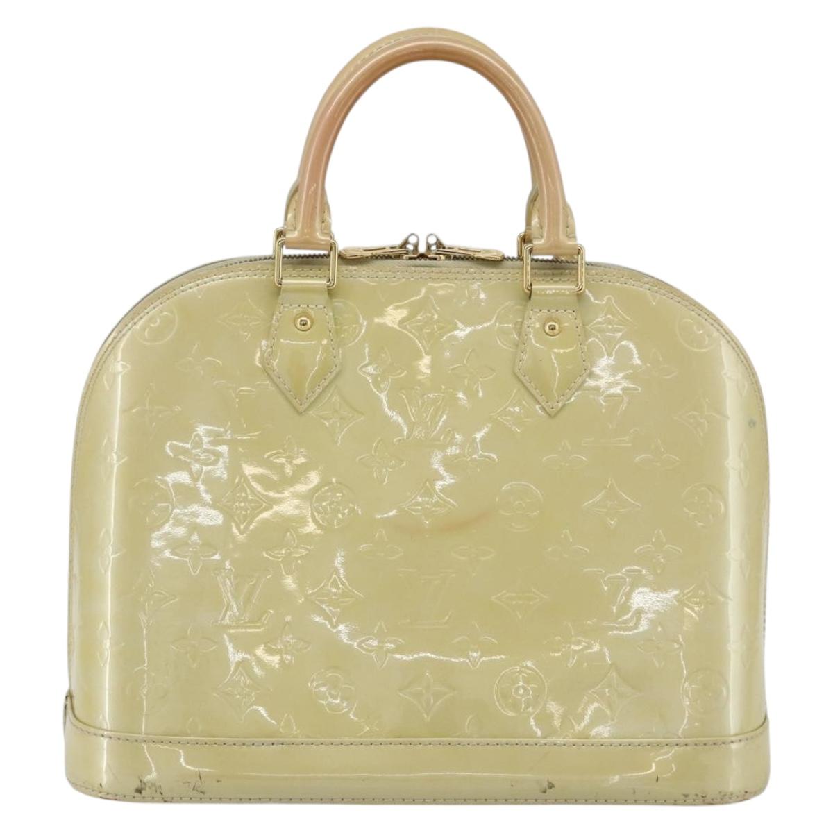 LOUIS VUITTON Monogram Vernis Alma PM Hand Bag 2way Beige M90170 LV Auth 177260