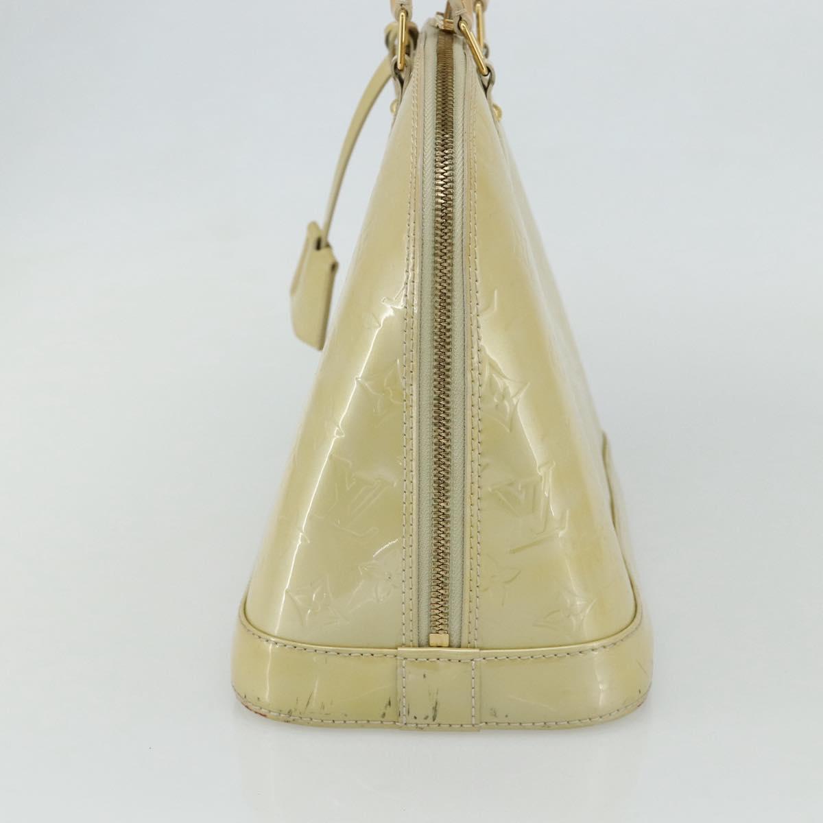 LOUIS VUITTON Monogram Vernis Alma PM Hand Bag 2way Beige M90170 LV Auth 177260