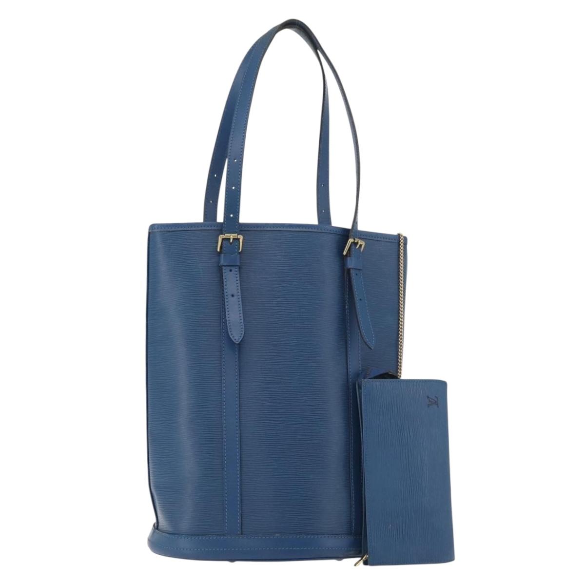 LOUIS VUITTON Epi Bucket GM Shoulder Bag SPO Blue LV Auth 177263