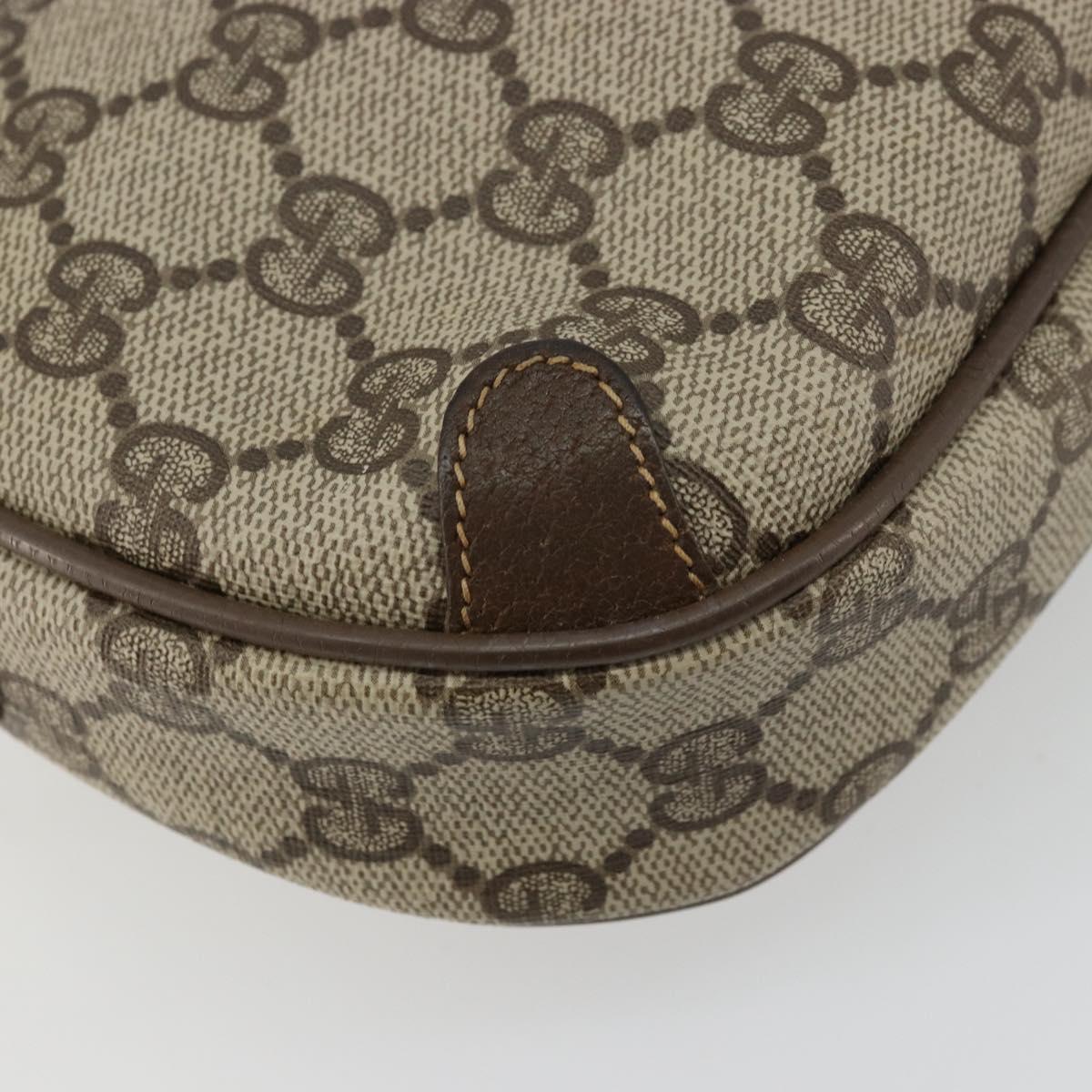 GUCCI GG Supreme Web Sherry Line Bag PVC Beige Gold 89 02 066 Auth 177279
