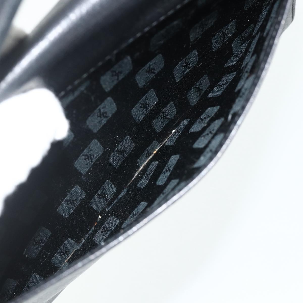 SAINT LAURENT Hand Bag Leather Black Gold Auth 177280A