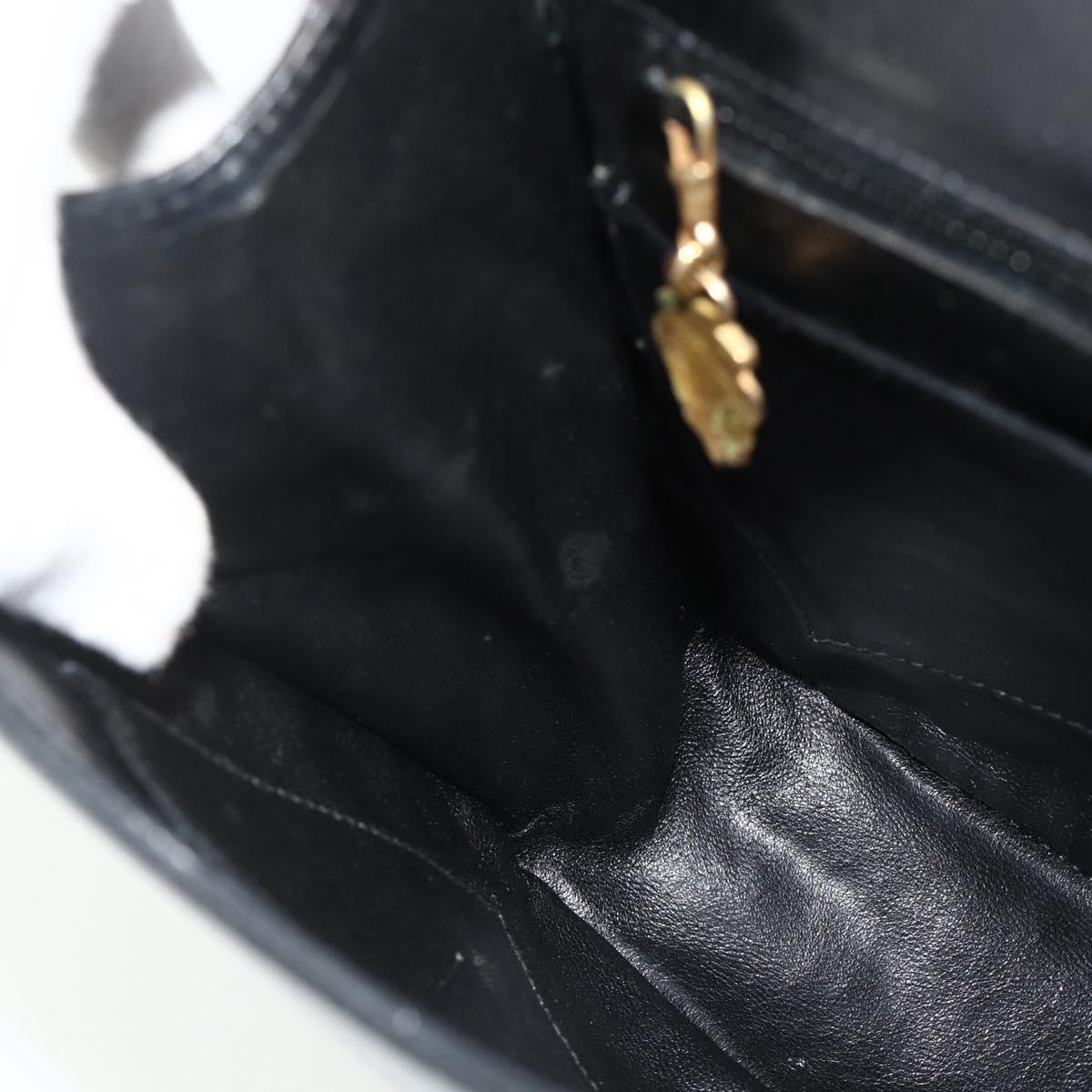 GUCCI Hand Bag Leather Black Auth 177281A