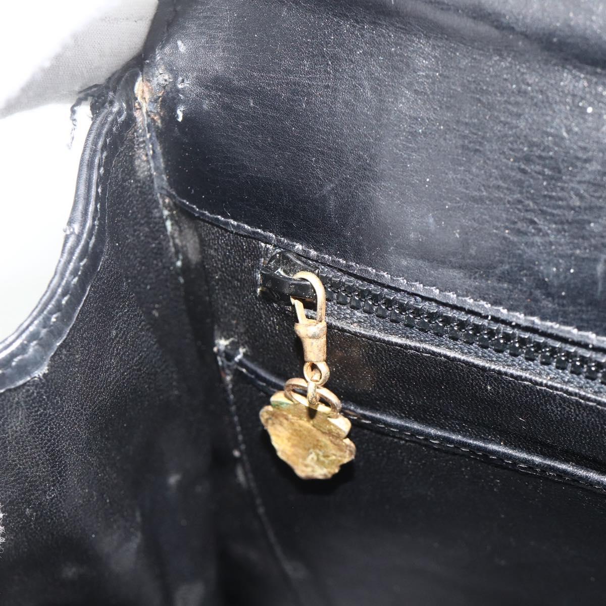 GUCCI Hand Bag Leather Black Auth 177281A