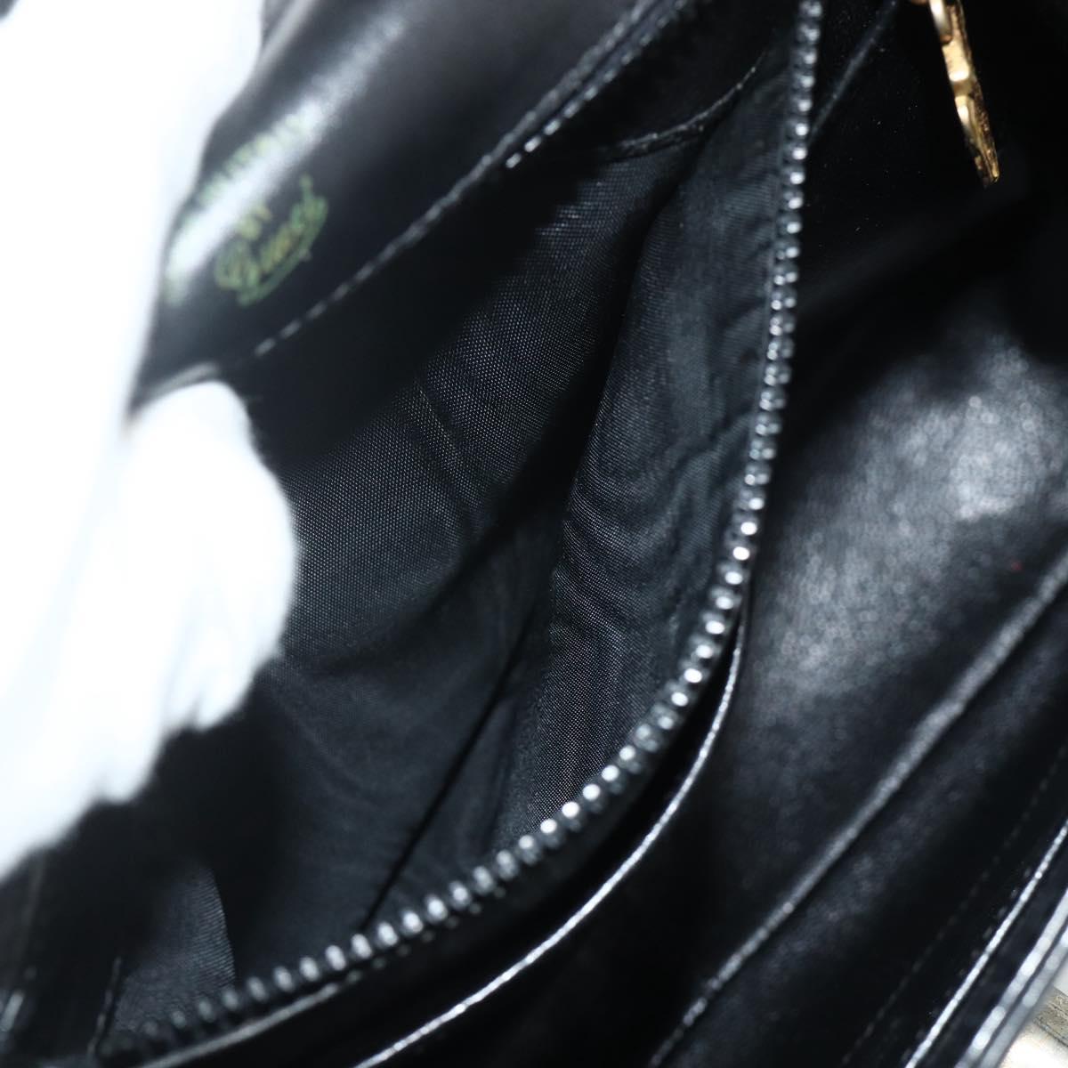 GUCCI Hand Bag Leather Black Auth 177281A