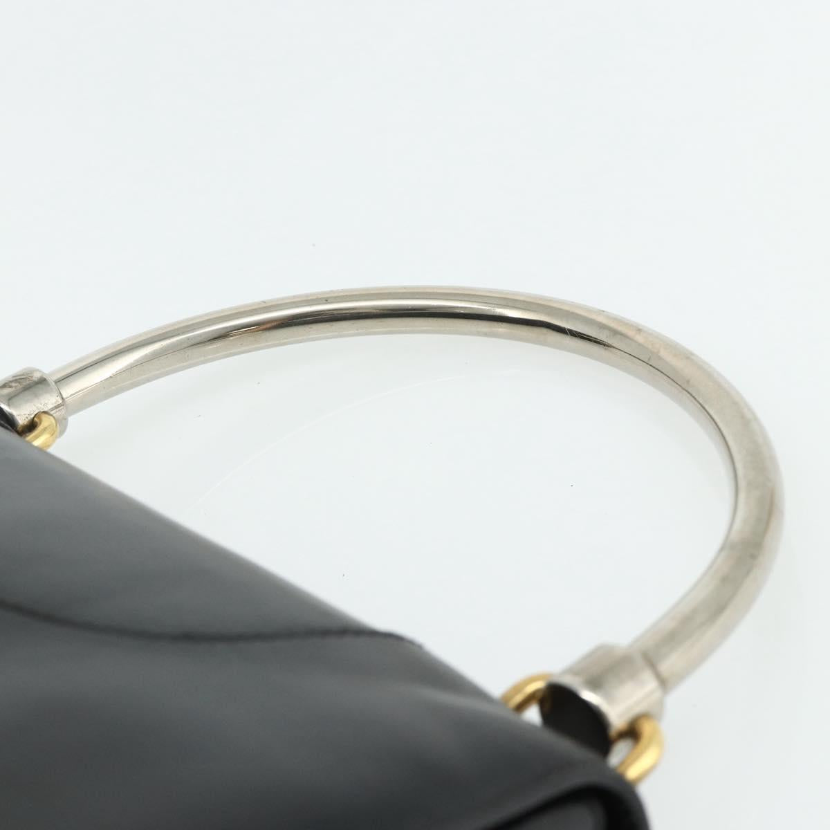 GUCCI Hand Bag Leather Black Auth 177281A